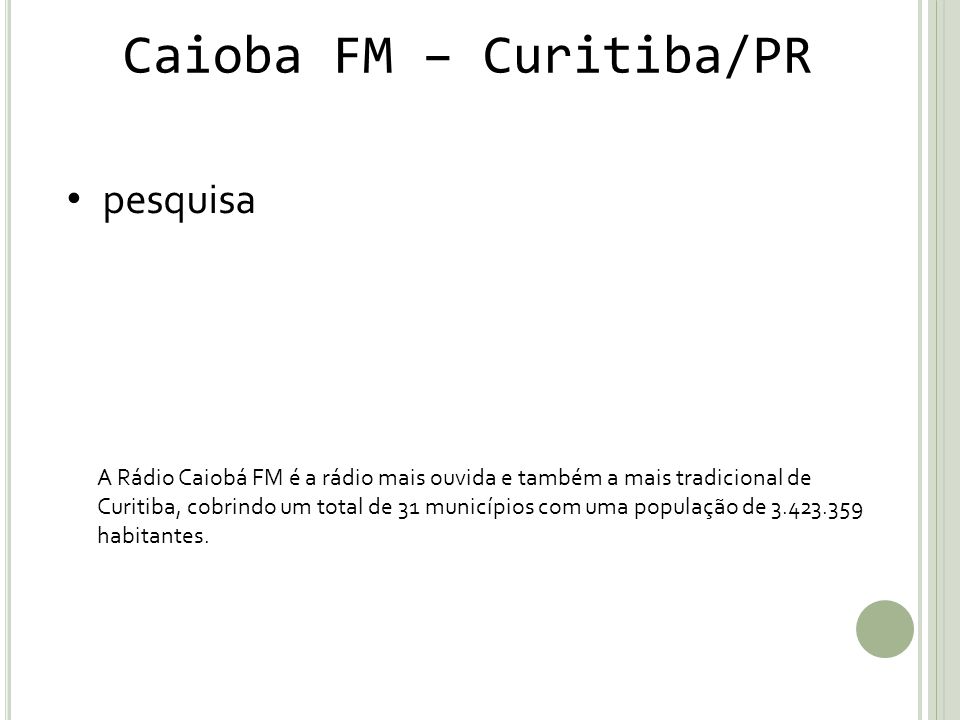 Programação - Caiobá FM – 102,3 MHz - ppt carregar