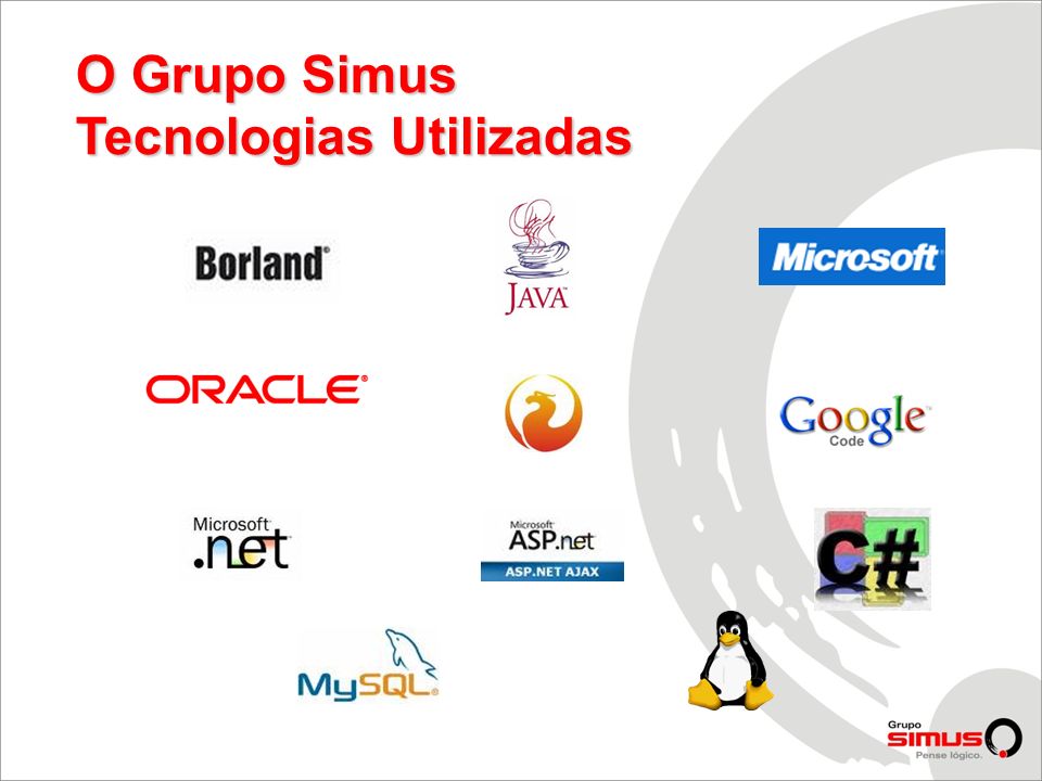 O Grupo Simus Tecnologias Utilizadas