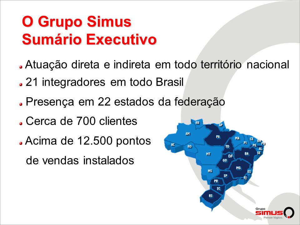 O Grupo Simus Sumário Executivo