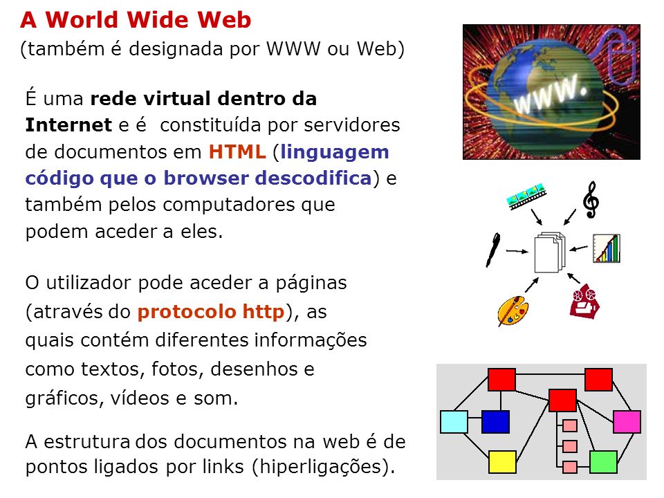 A World Wide Web (também é designada por WWW ou Web)
