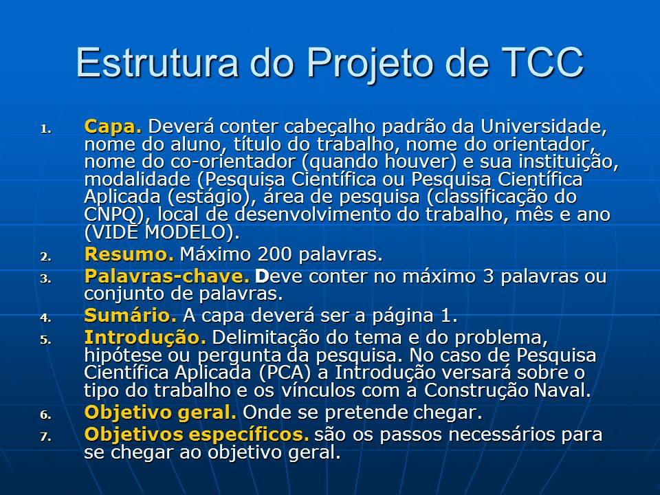 Estrutura do Projeto de TCC