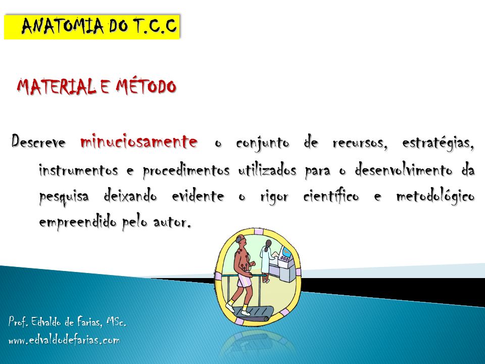 ANATOMIA DO T.C.C MATERIAL E MÉTODO