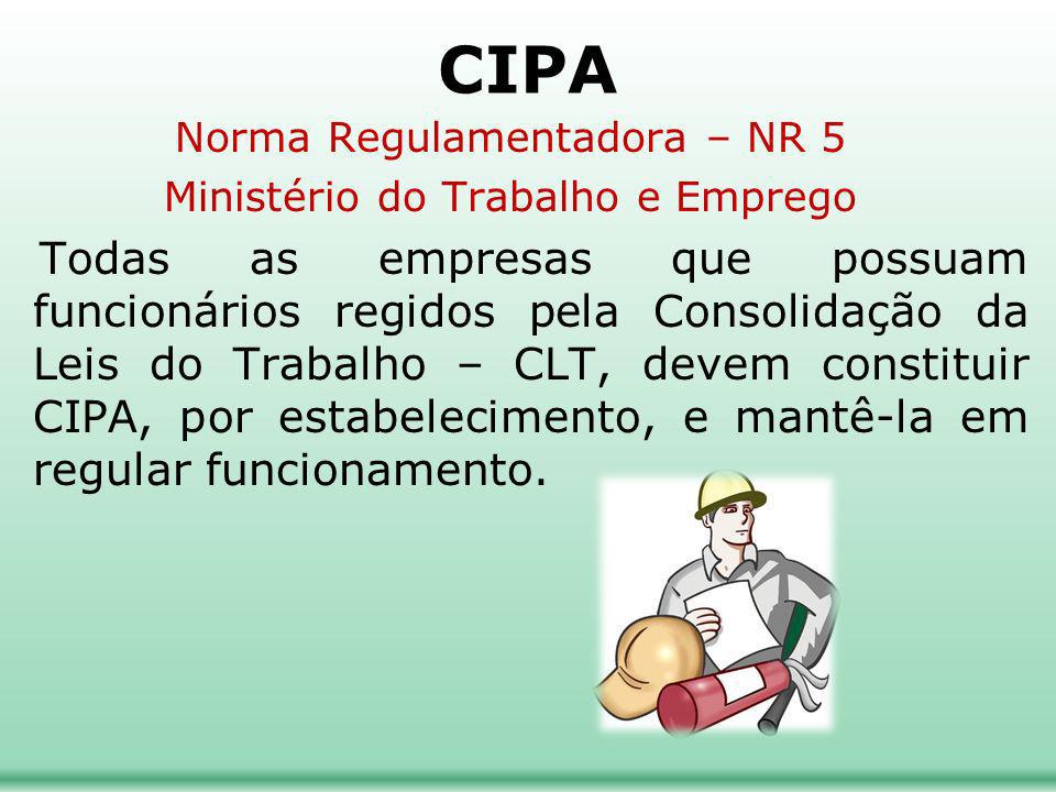 CIPA Norma Regulamentadora – NR 5. Ministério do Trabalho e Emprego.