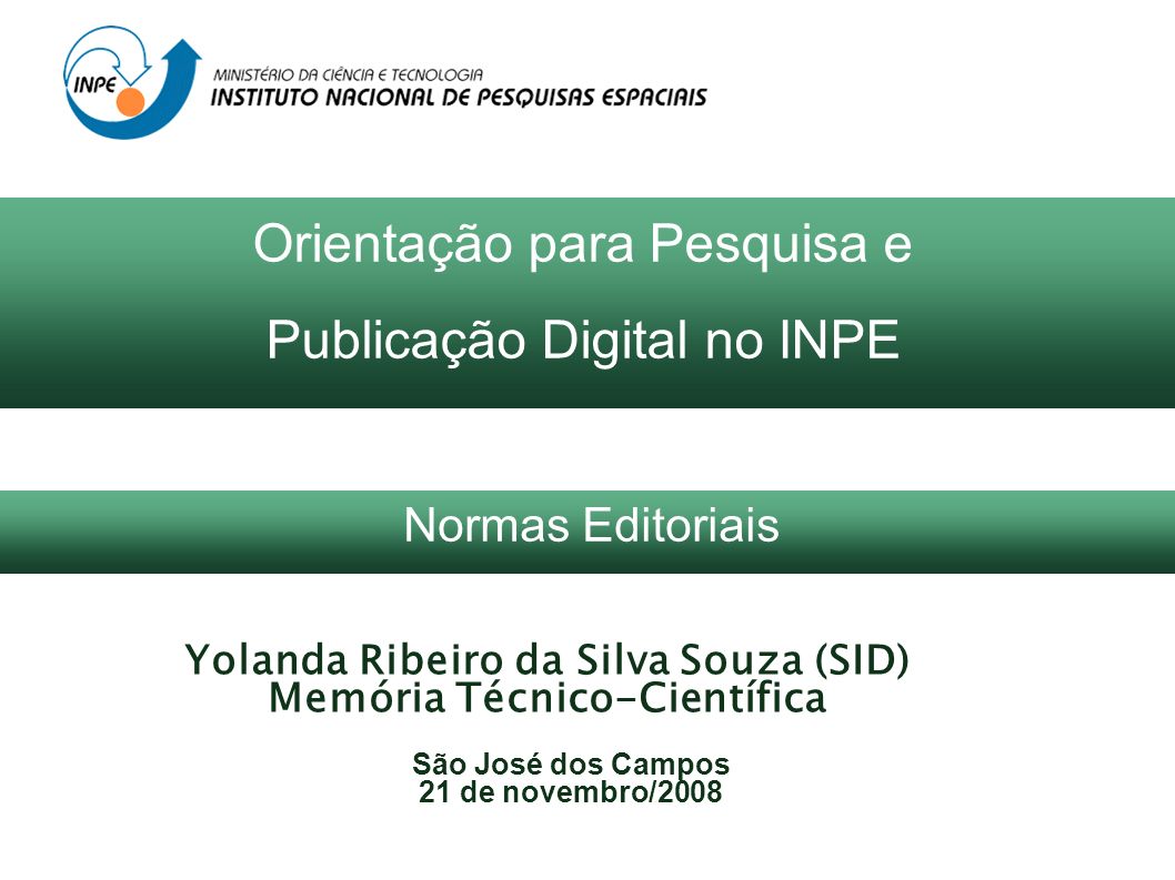 Yolanda Ribeiro da Silva Souza (SID) Memória Técnico-Científica
