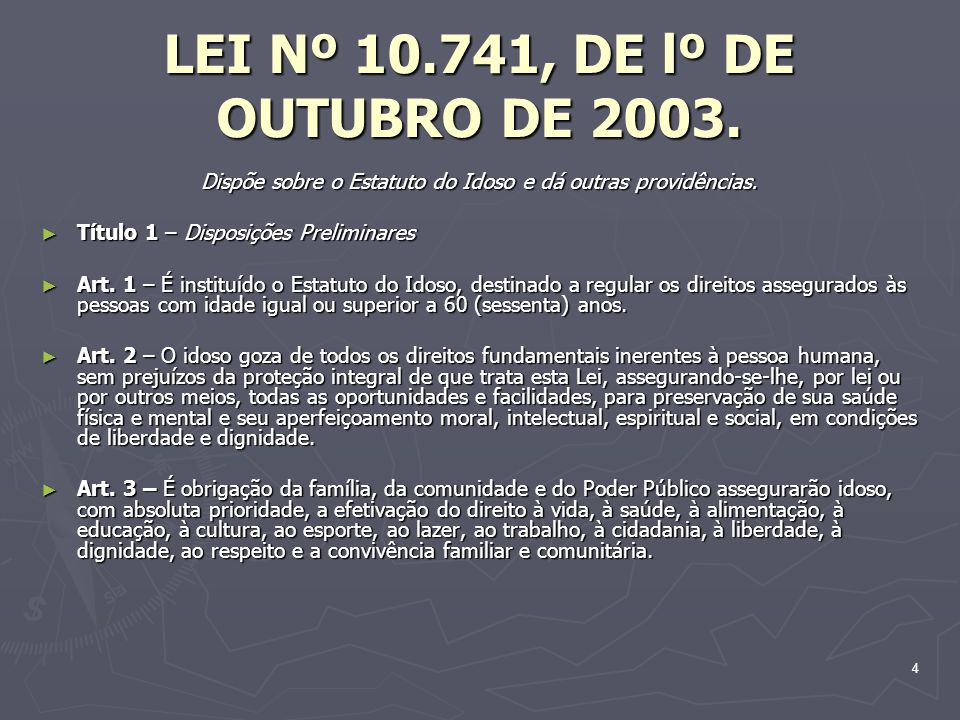 LEI Nº , DE lº DE OUTUBRO DE 2003.