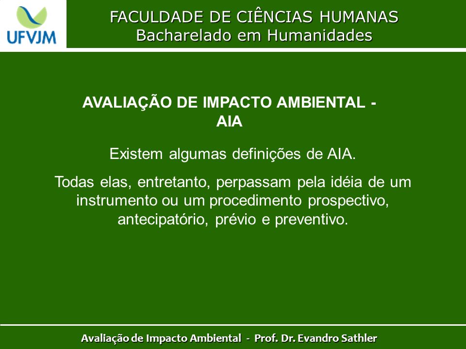 AVALIAÇÃO DE IMPACTO AMBIENTAL (A.I.A.) - ppt carregar
