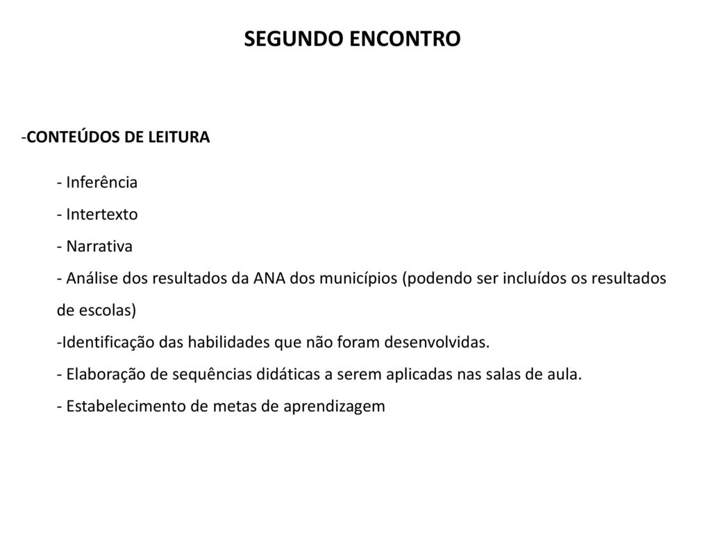 SEGUNDO ENCONTRO CONTEÚDOS DE LEITURA - Inferência - Intertexto