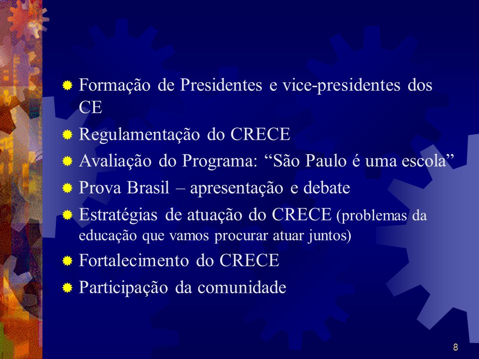 Formação de Presidentes e vice-presidentes dos CE