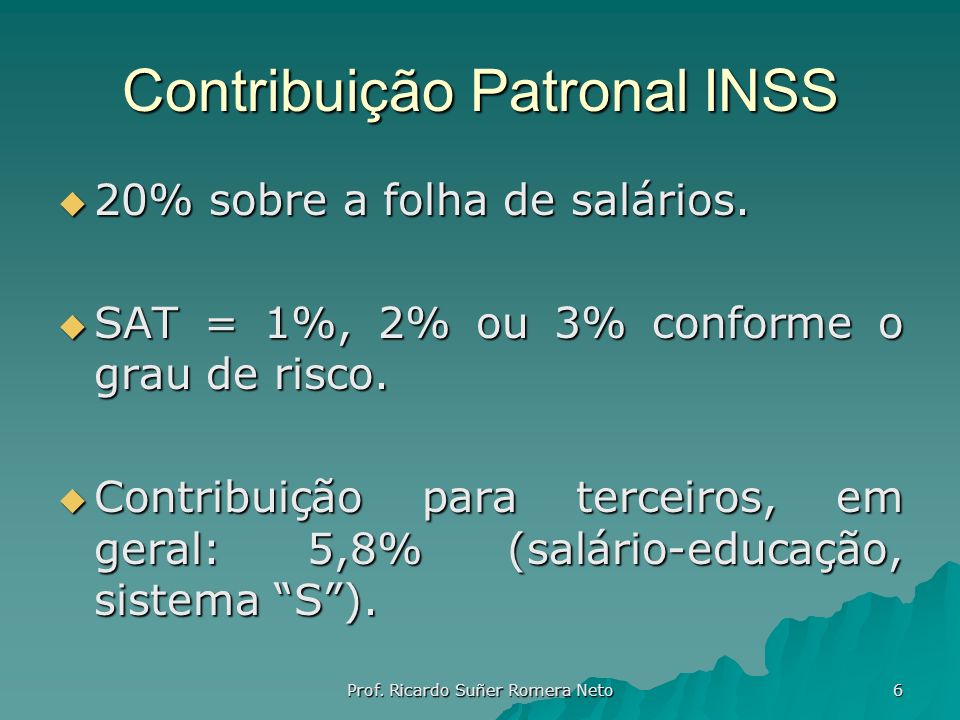Contribuição Patronal INSS