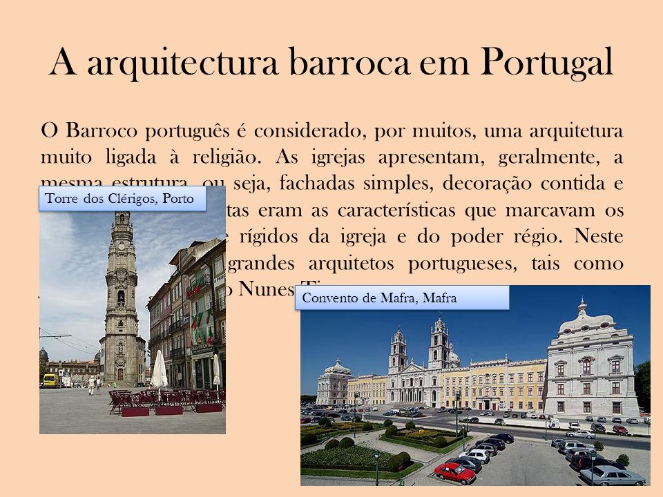 A arquitectura barroca em Portugal