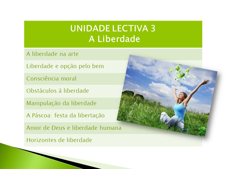 UNIDADE LECTIVA 3 A Liberdade