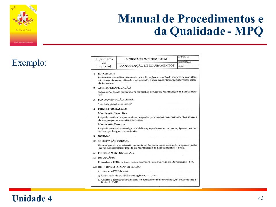 Manual de Procedimentos e da Qualidade - MPQ