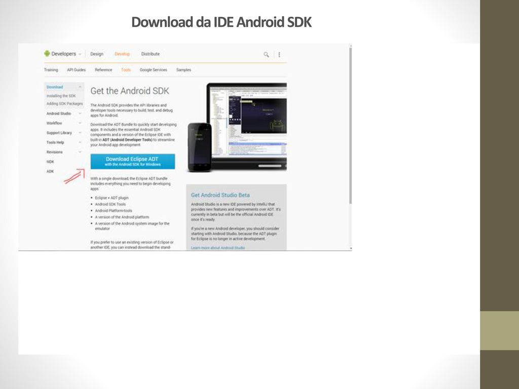 Download da IDE Android SDK