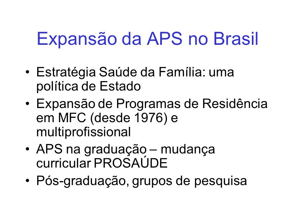 Expansão da APS no Brasil