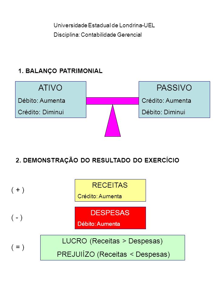 ATIVO PASSIVO RECEITAS ( + ) DESPESAS ( - )
