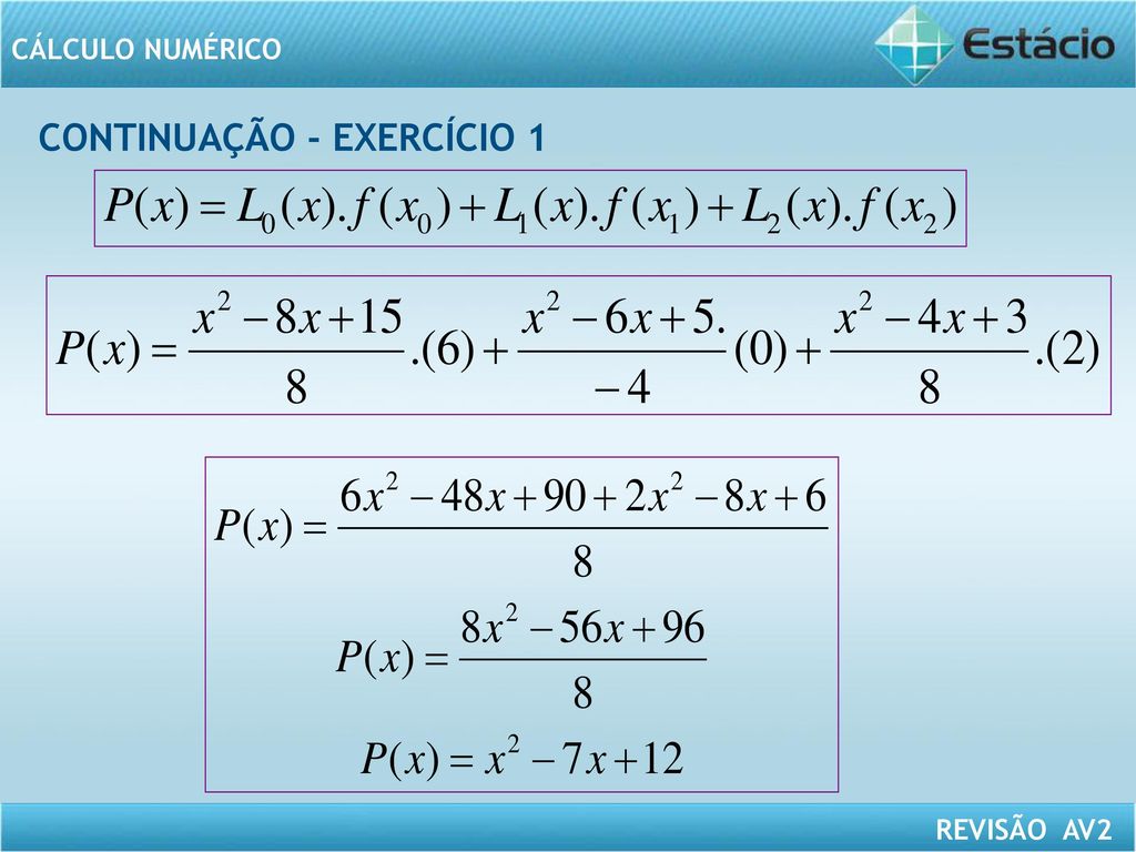 CÁlculo NumÉrico Aula De Revisão Av2 Ppt Carregar