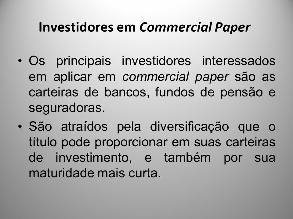Investidores em Commercial Paper