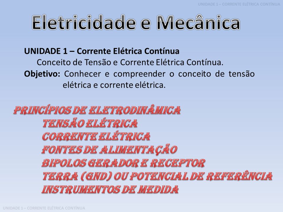 Eletricidade e Mecânica