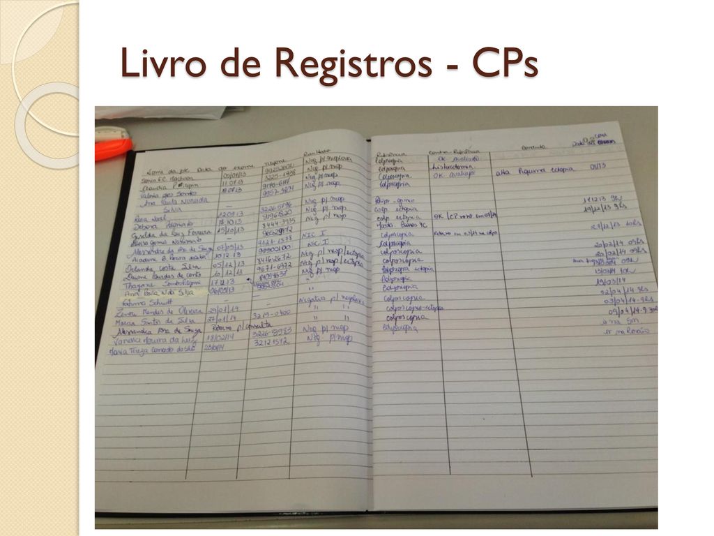 Livro de Registros - CPs