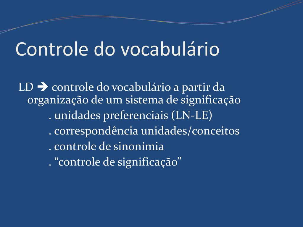 Controle do vocabulário