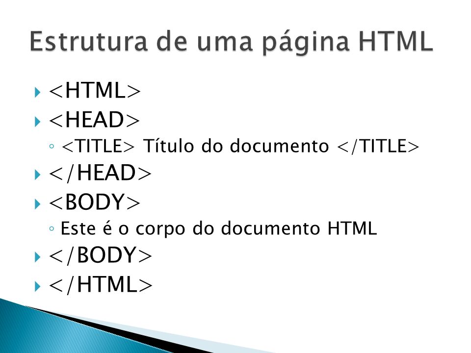 Estrutura de uma página HTML