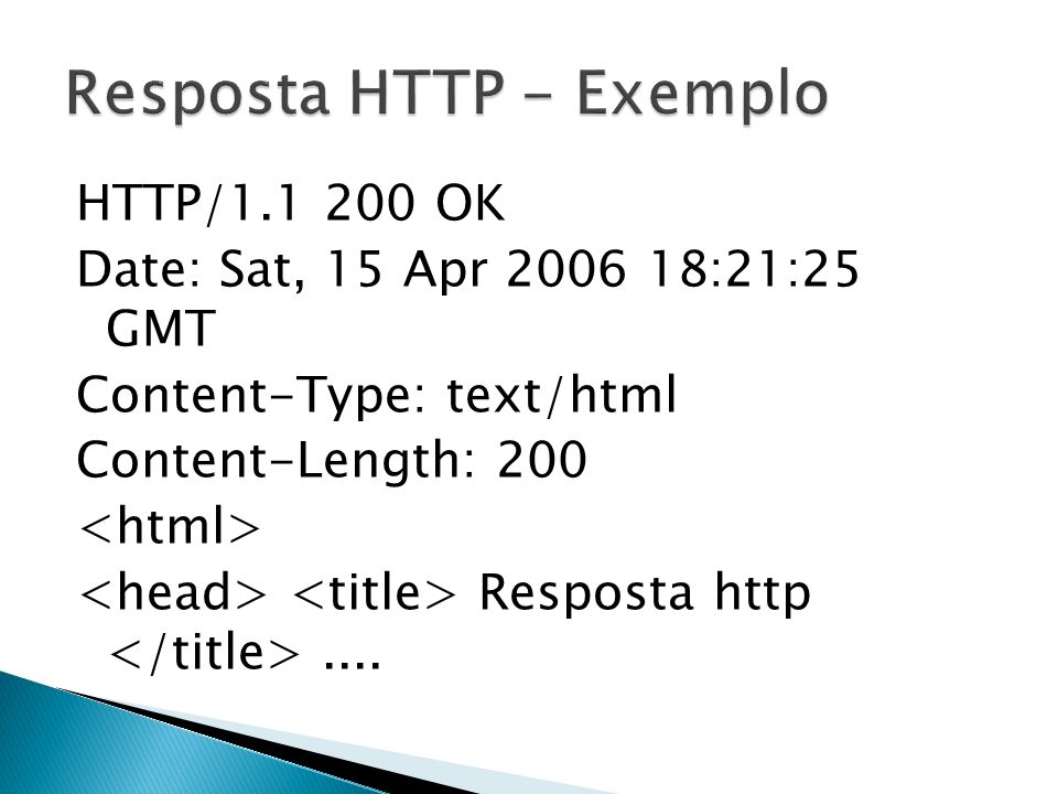 Resposta HTTP - Exemplo
