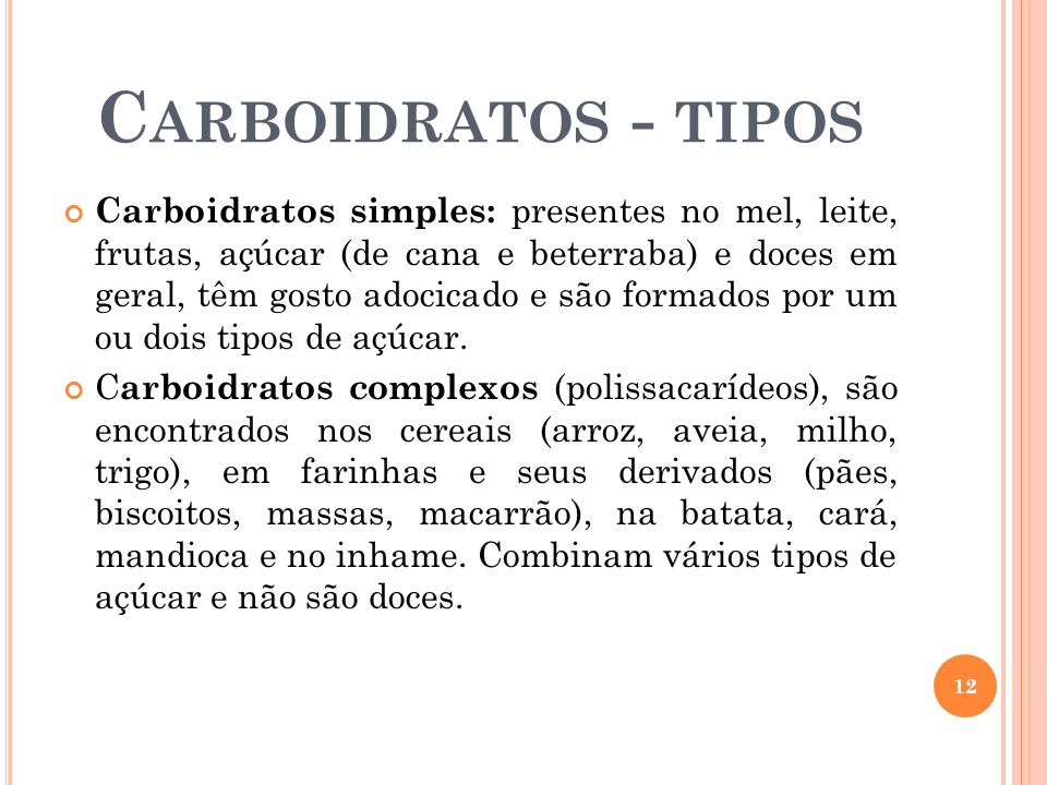 Carboidratos - tipos