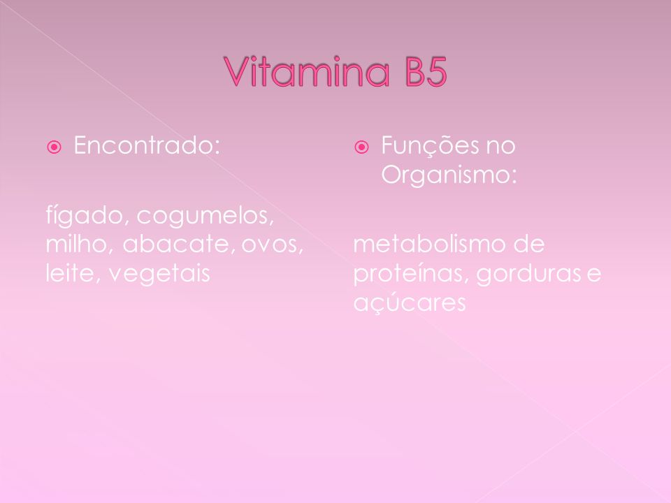 Vitamina B5 Encontrado: