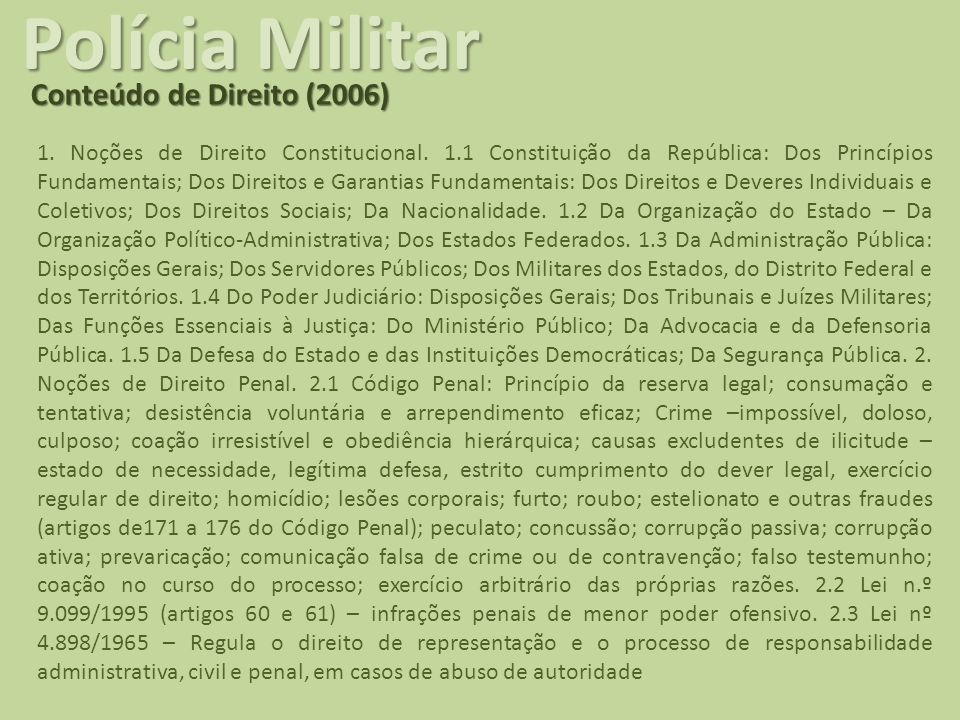 Polícia Militar Conteúdo de Direito (2006)