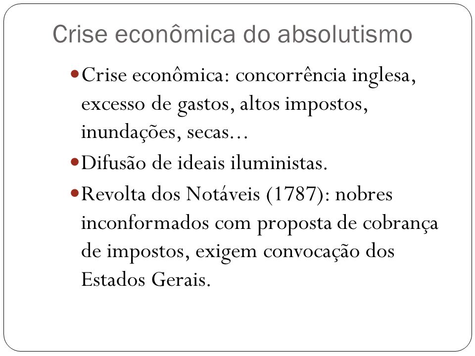 Crise econômica do absolutismo