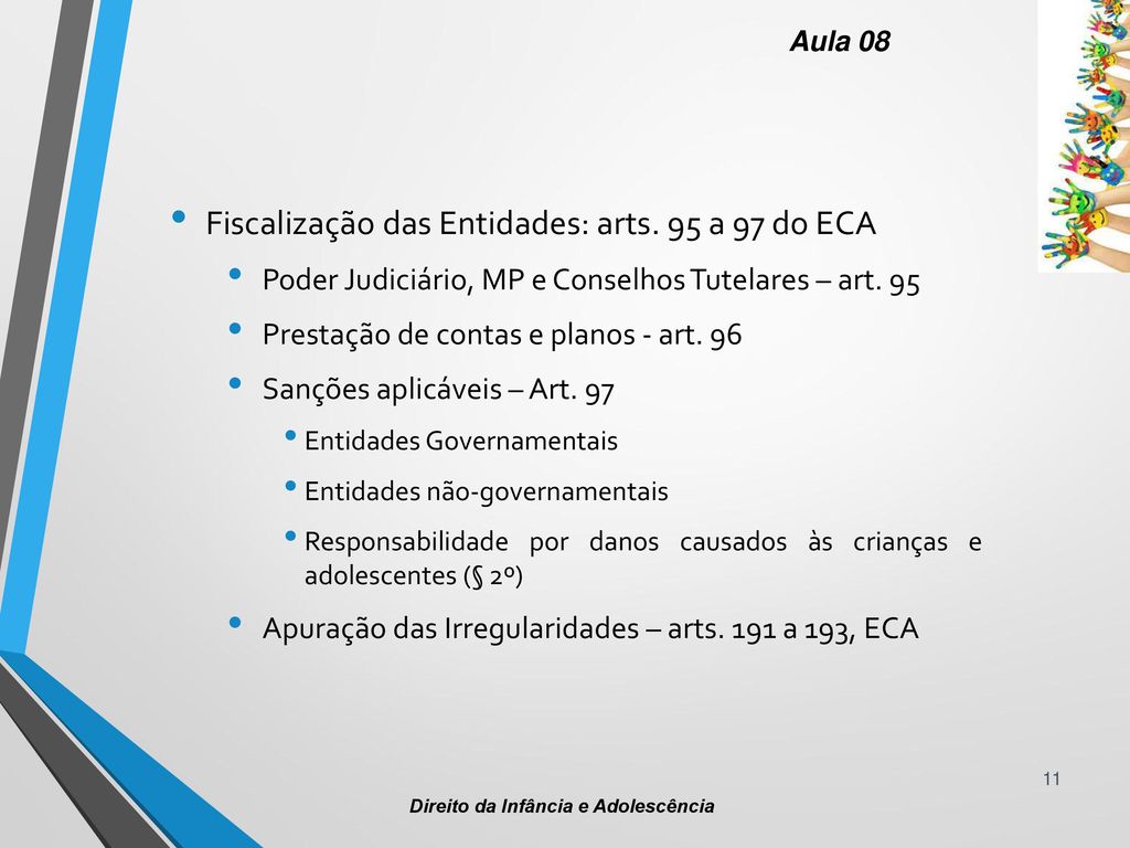 Fiscalização das Entidades: arts. 95 a 97 do ECA