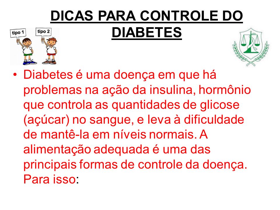 DICAS PARA CONTROLE DO DIABETES