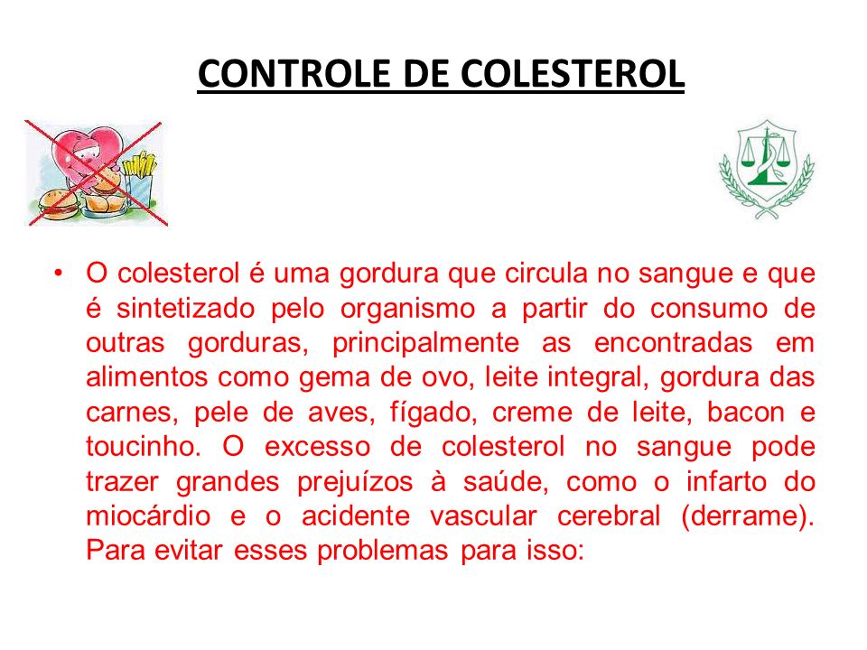 CONTROLE DE COLESTEROL