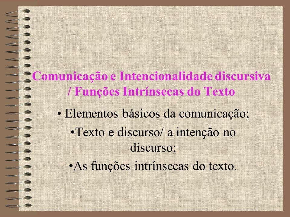 Elementos básicos da comunicação;