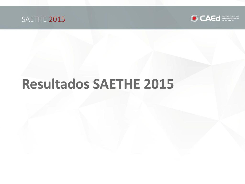 SAETHE 2015 Resultados SAETHE 2015