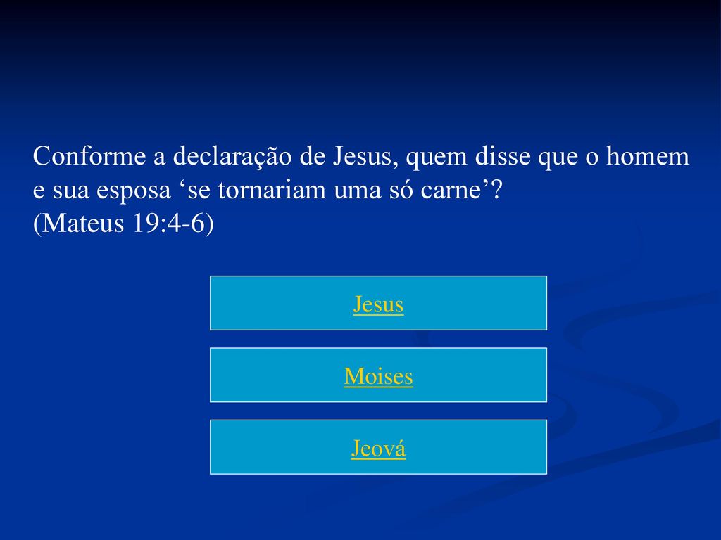 Perguntas e respostas da bíblia em power point