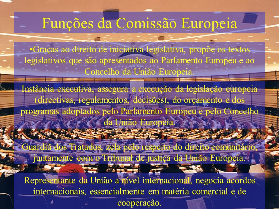 Funções da Comissão Europeia