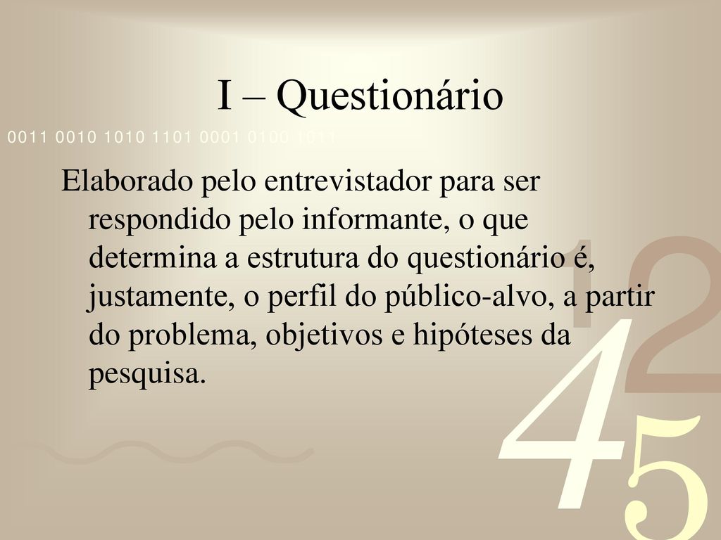 I – Questionário