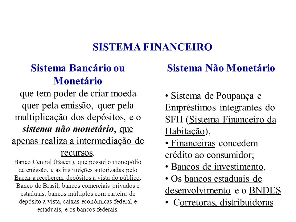 Sistema Bancário ou Monetário