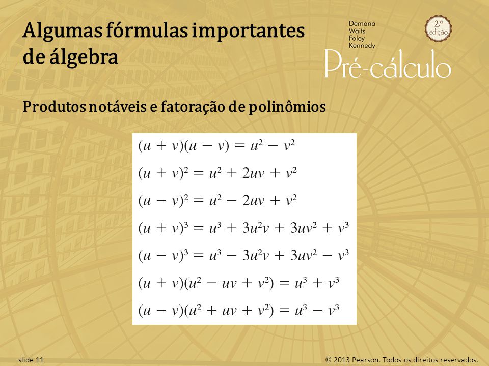 Algumas fórmulas importantes de álgebra
