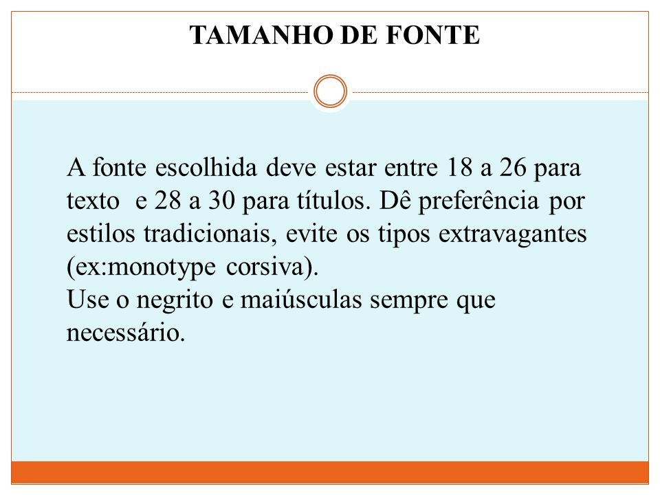 TAMANHO DE FONTE