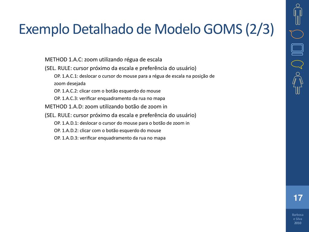 Exemplo Detalhado de Modelo GOMS (2/3)