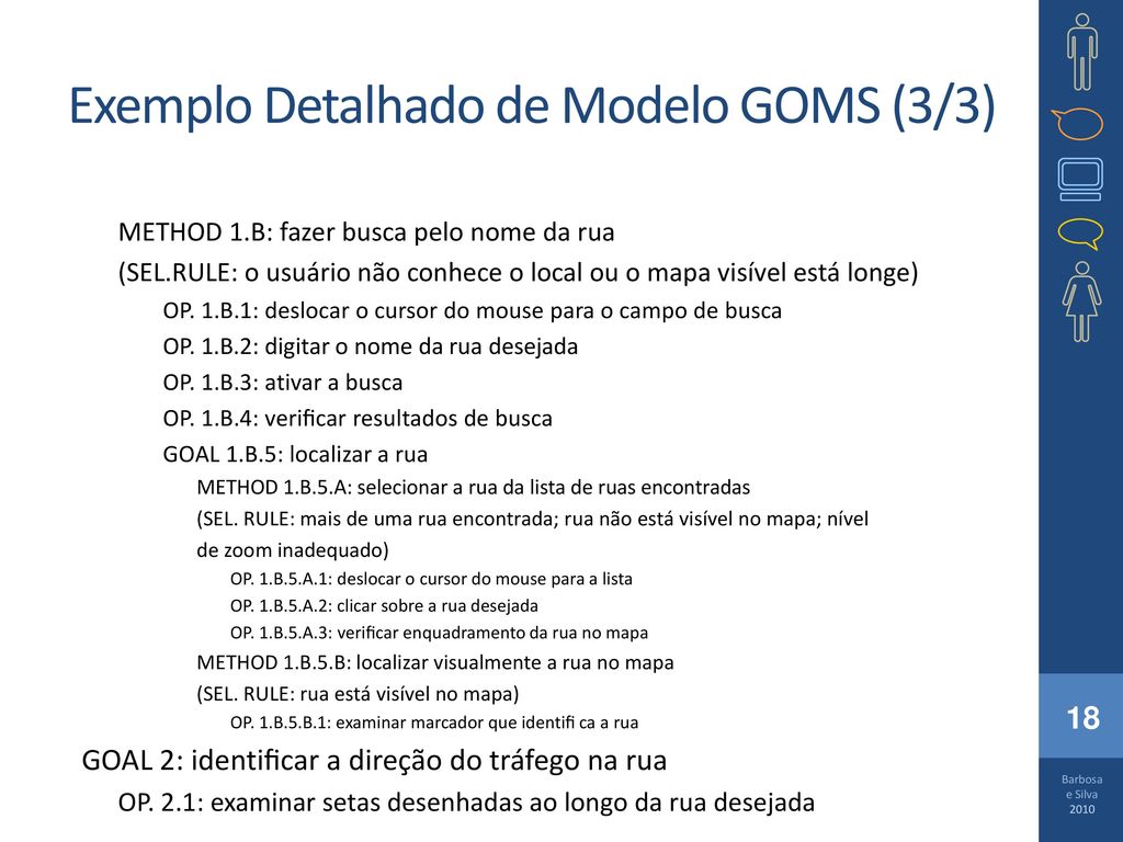 Exemplo Detalhado de Modelo GOMS (3/3)