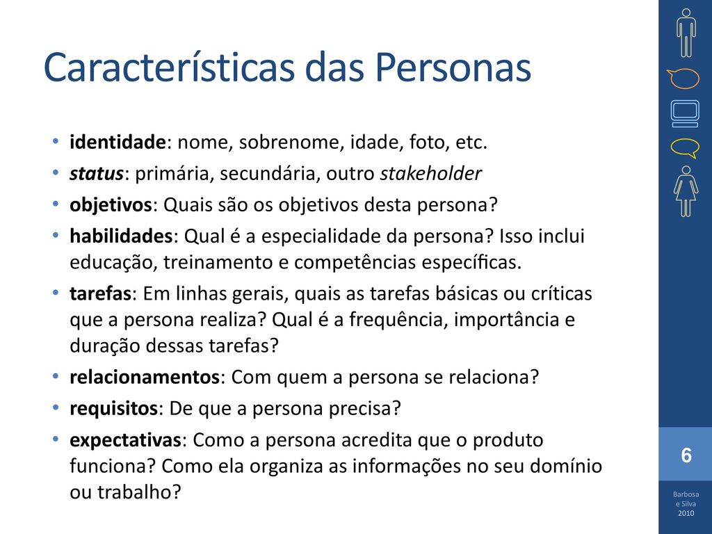 Características das Personas