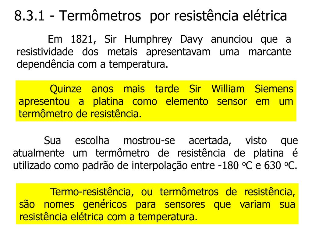 Termômetros por resistência elétrica