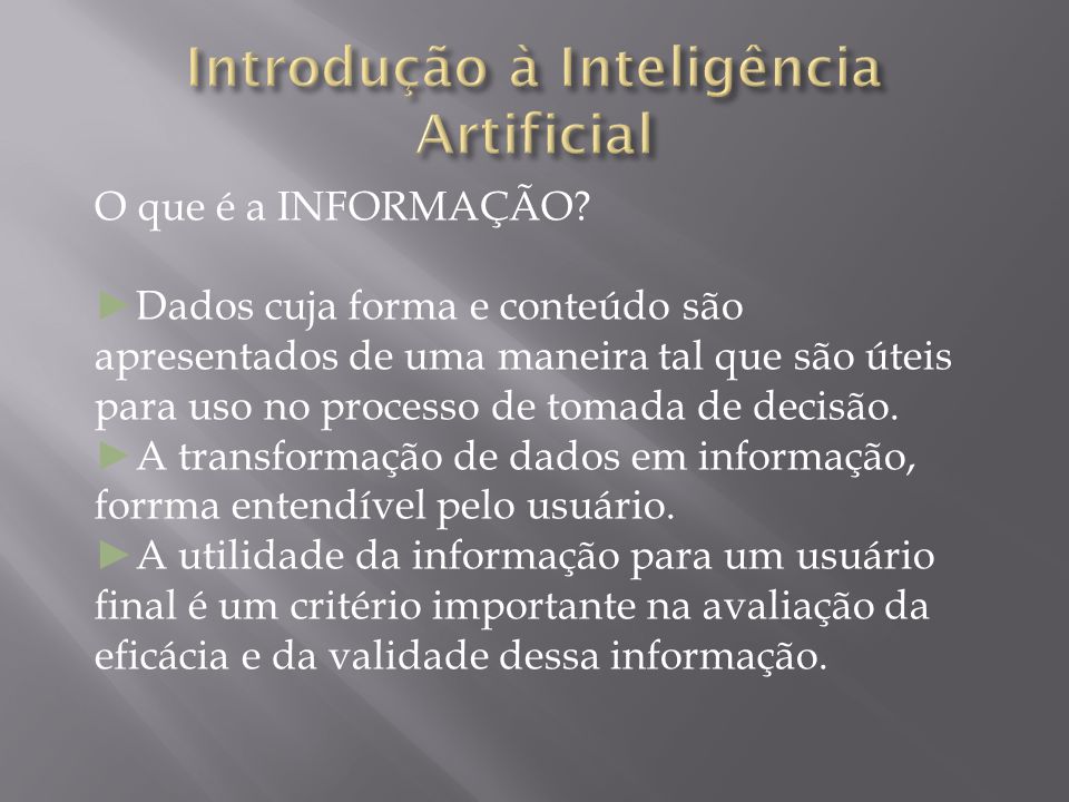 Trabalho de Inteligência Artificial - ppt carregar