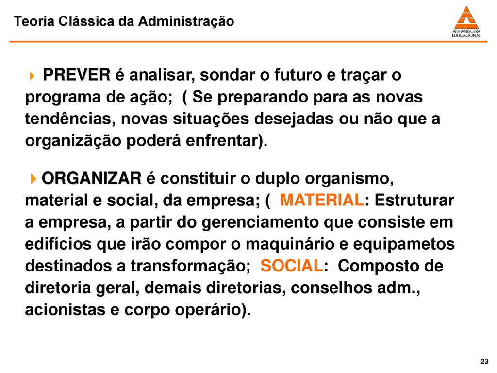 Abordagem Clássica Da Administração - Ppt Carregar