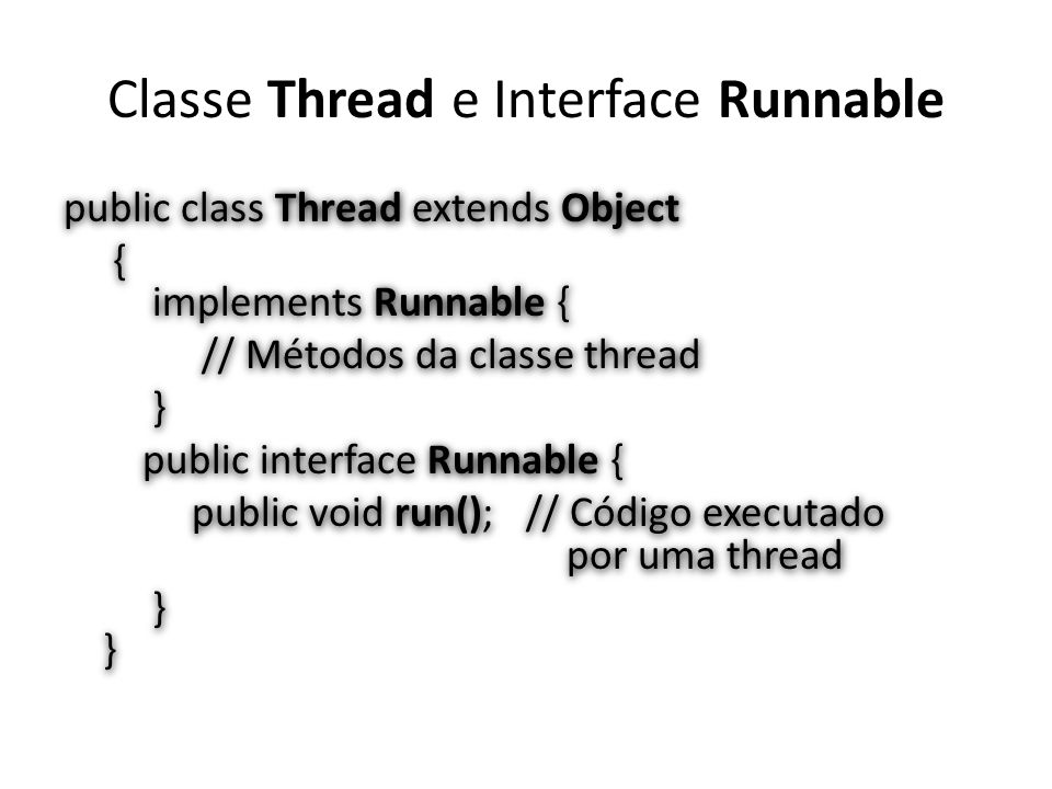 Classe Thread e Interface Runnable
