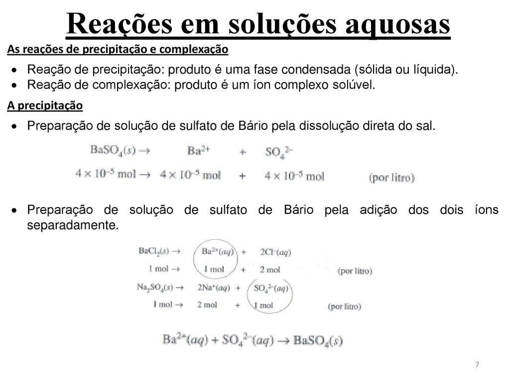 Reações Em Soluções Aquosas - Ppt Carregar