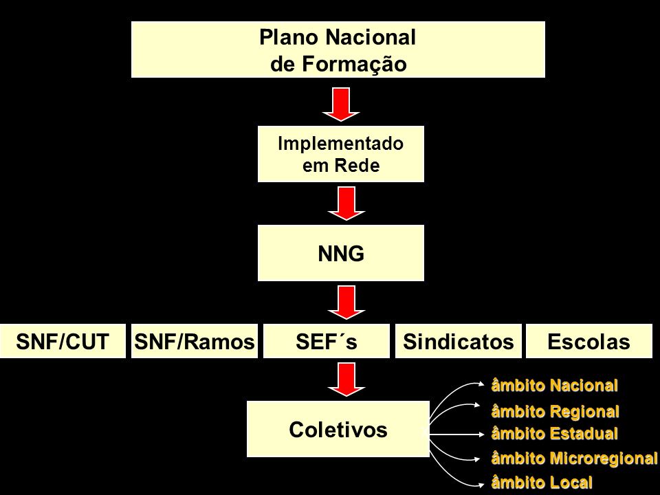 Plano Nacional de Formação NNG SNF/CUT SNF/Ramos SEF´s Sindicatos